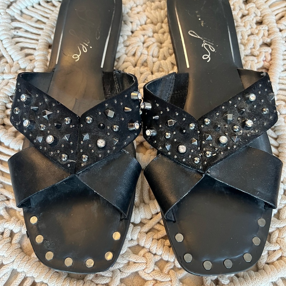 Black Studded Women's Sandals
